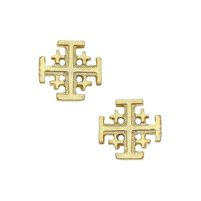 Gold Multi Cross stud earrings