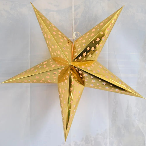 Gold Punch Paper Star Lantern