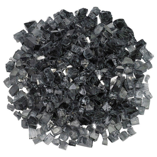 Gray Reflective 1/2" Fire Glass American Fireglass Indigo Pool Patio BBQ