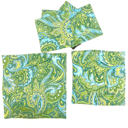 Green-Multi Square Fabric Misc. Home Item
