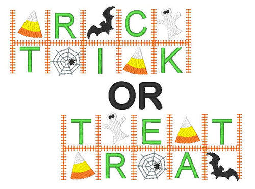 Halloween Word Blocks {4x4 & 5x7] 11282 Machine Embroidery Designs