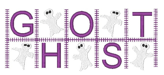Halloween Word Blocks {4x4 & 5x7] 11282 Machine Embroidery Designs