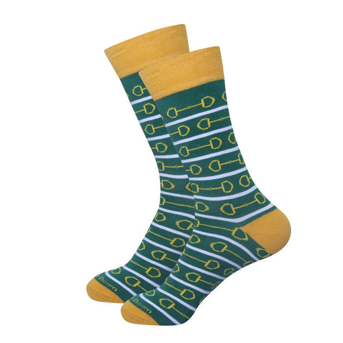 Horse Snaffle Bits Men's Socks - Green