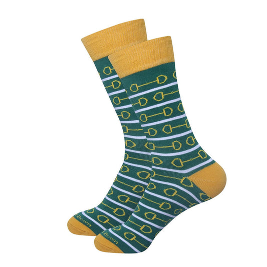 Horse Snaffle Bits Men's Socks - Green