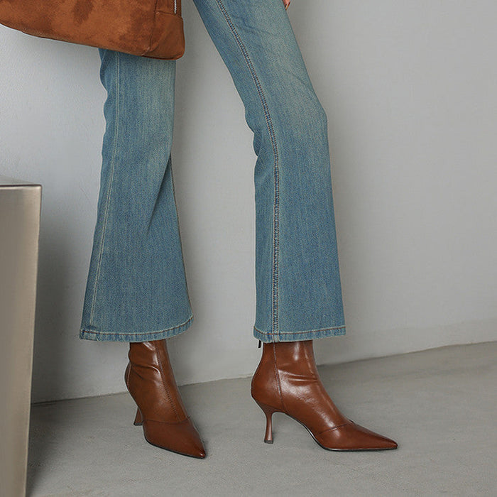 Imogen Genuine Leather Heel Boots