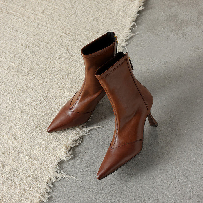 Imogen Genuine Leather Heel Boots