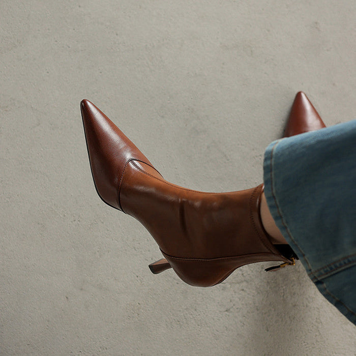 Imogen Genuine Leather Heel Boots