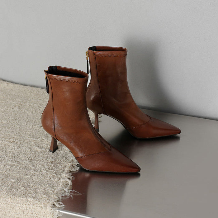 Imogen Genuine Leather Heel Boots