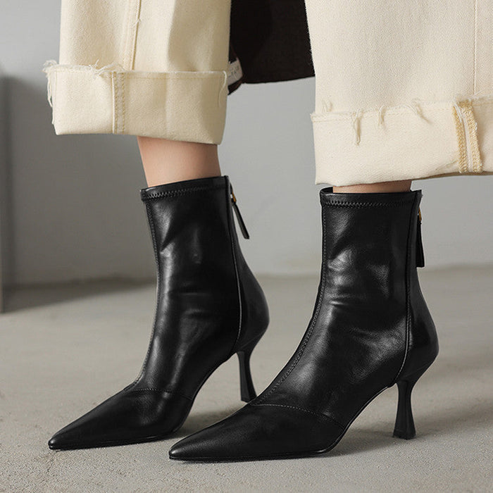 Imogen Genuine Leather Heel Boots