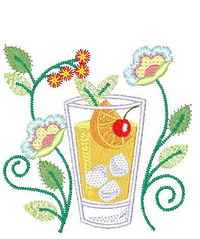 Jacobean Drink Time [4x4] 11544 Machine Embroidery Designs