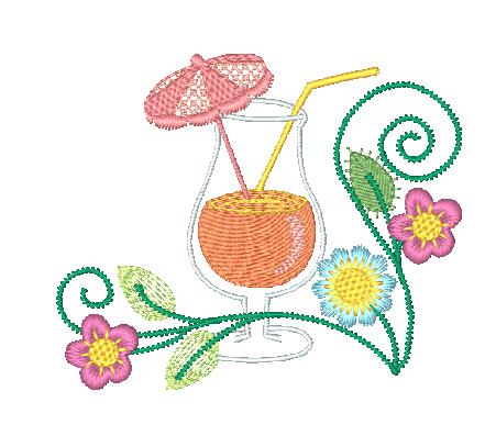 Jacobean Drink Time [4x4] 11544 Machine Embroidery Designs