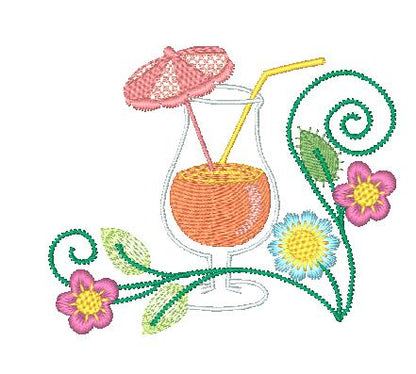 Jacobean Drink Time [4x4] 11544 Machine Embroidery Designs
