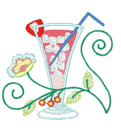 Jacobean Drink Time [4x4] 11544 Machine Embroidery Designs