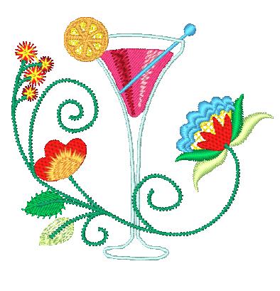 Jacobean Drink Time [4x4] 11544 Machine Embroidery Designs