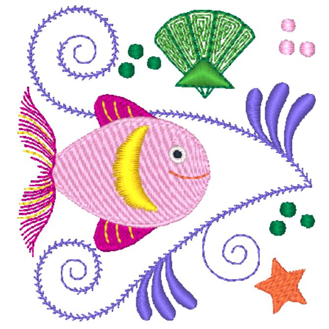 Jacobean Sea Friends 2 [4x4] 11485 Machine Embroidery Designs