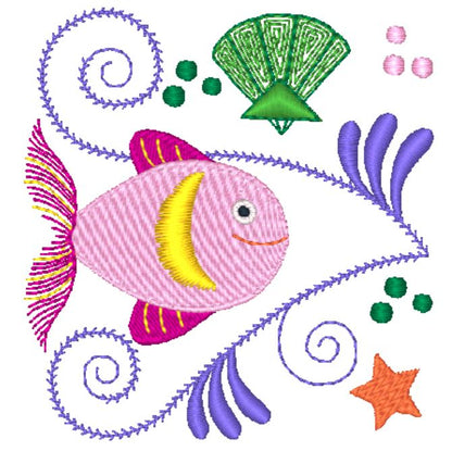 Jacobean Sea Friends 2 [4x4] 11485 Machine Embroidery Designs
