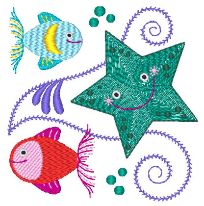Jacobean Sea Friends 2 [4x4] 11485 Machine Embroidery Designs