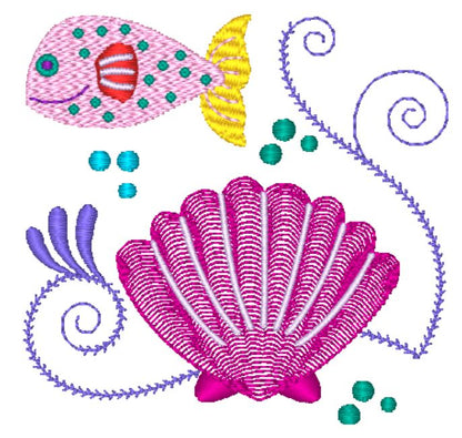 Jacobean Sea Friends 2 [4x4] 11485 Machine Embroidery Designs