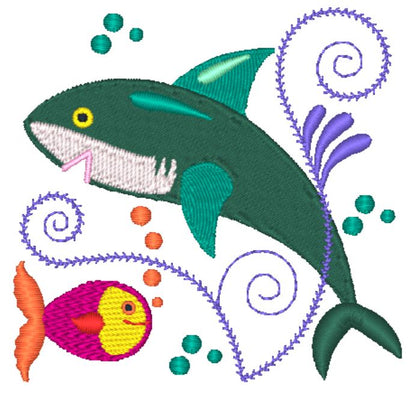 Jacobean Sea Friends 2 [4x4] 11485 Machine Embroidery Designs