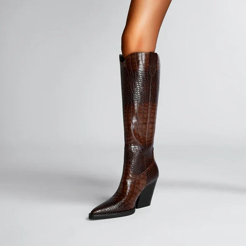 Jasper Croc Leather Boots