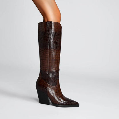 Jasper Croc Leather Boots