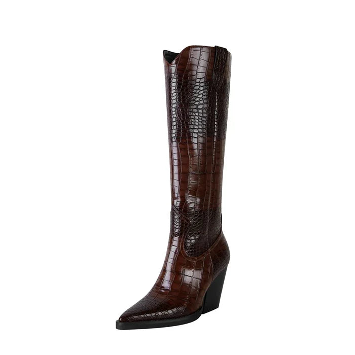 Jasper Croc Leather Boots