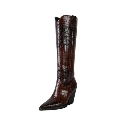 Jasper Croc Leather Boots