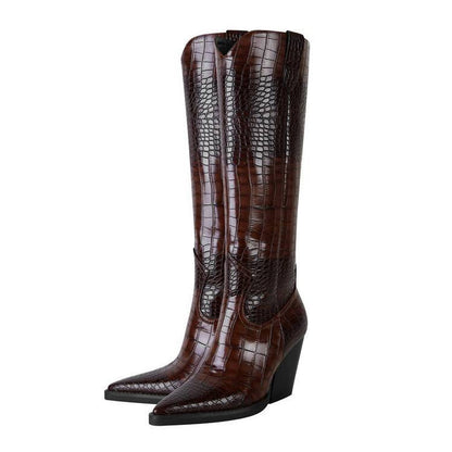 Jasper Croc Leather Boots