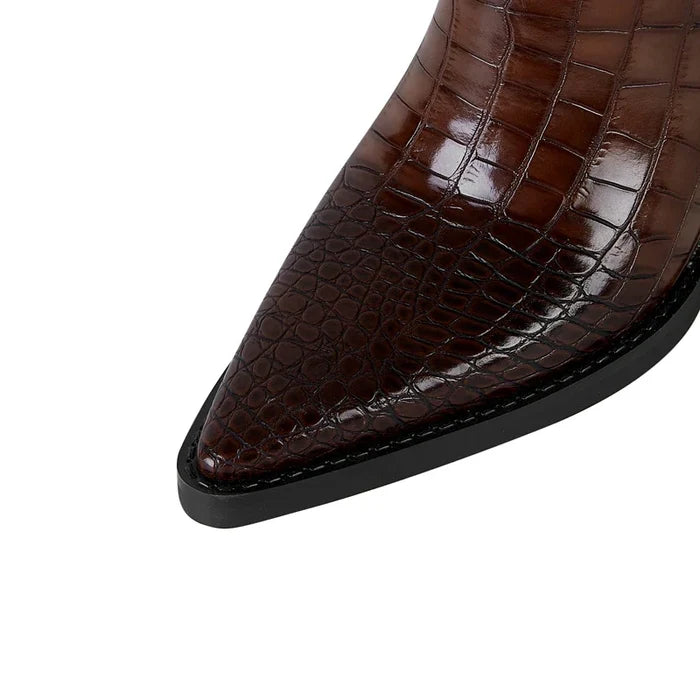 Jasper Croc Leather Boots