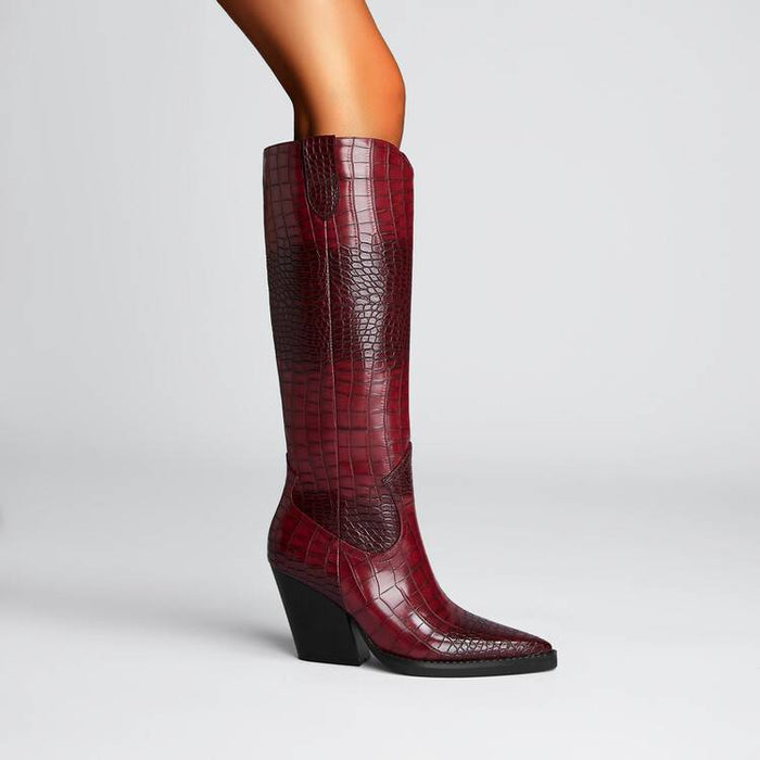 Jasper Croc Leather Boots