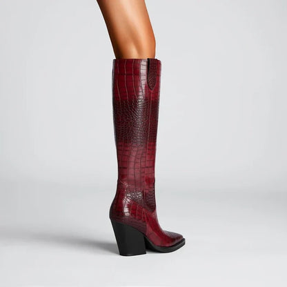 Jasper Croc Leather Boots