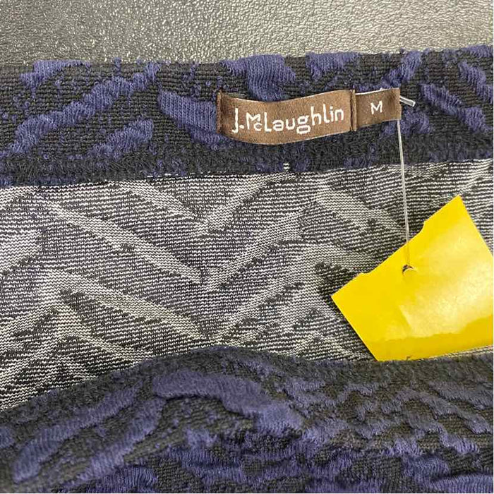 J.McLaughlin Size M-8 Women's Black-Navy Pattern Pull On Skirt