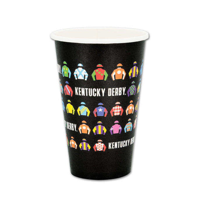 Kentucky Derby Jockey Silks Paper Cups 16 oz - Pkg 8