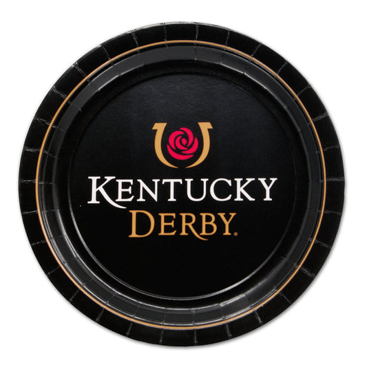 Kentucky Derby Rose Icon Paper Plates 9" Dia.- Pkg 8