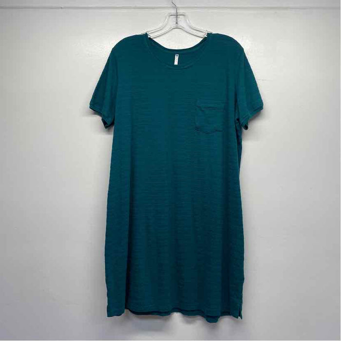 Kuhl Size Xl Women's Teal Solid T-Shirt Dress