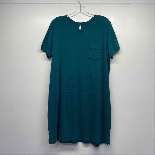 Kuhl Size Xl Women's Teal Solid T-Shirt Dress