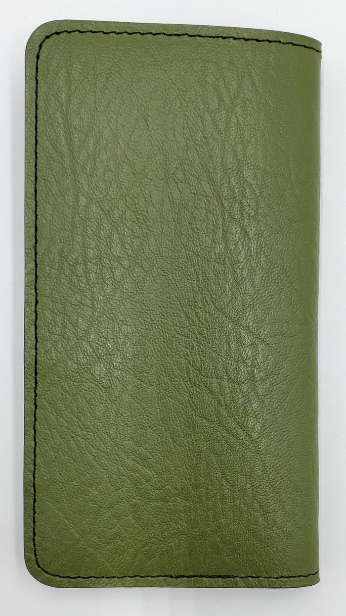 Leather Checkbook Holder/Wallet - Fleur de Lis