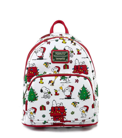 Loungefly Peanuts Holiday AOP Mini Backpack