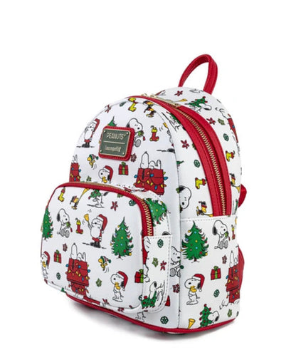 Loungefly Peanuts Holiday AOP Mini Backpack