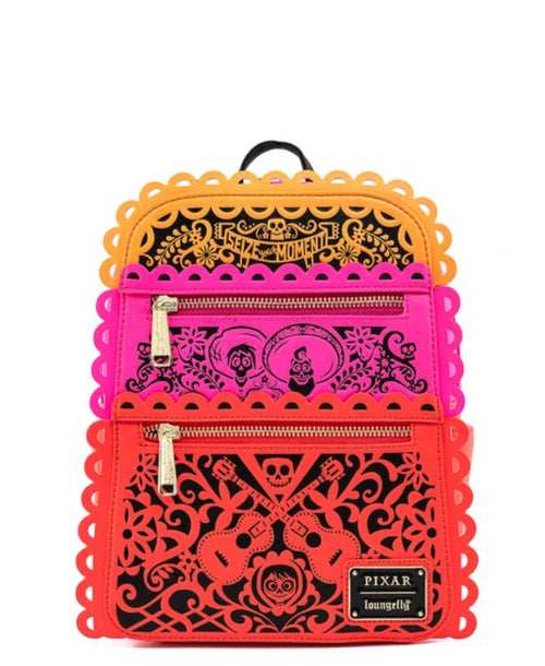 Loungefly Pixar Coco Diecut Party Flags Mini Backpack front