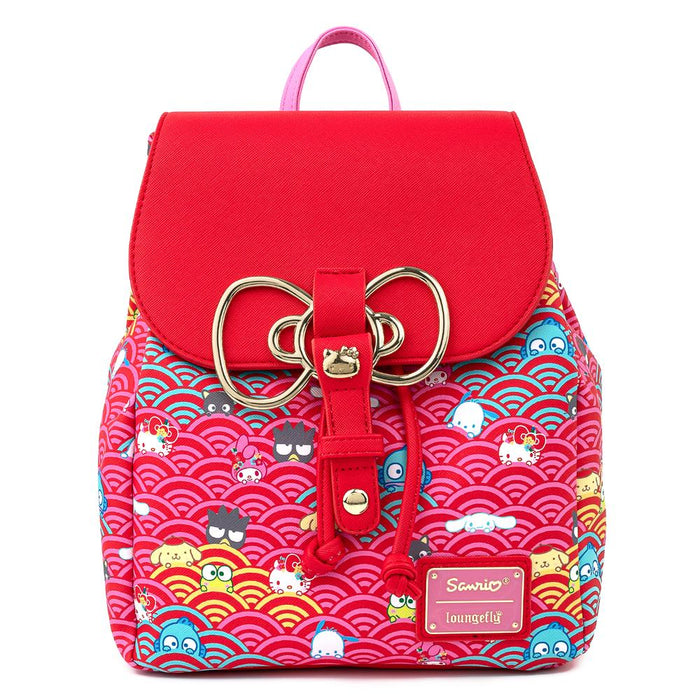 Loungefly Sanrio 60th Anniversary Gold Bow AOP Backpack