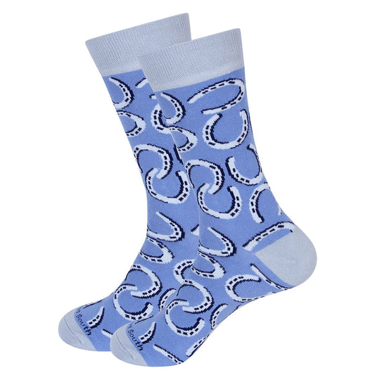 Lucky Horseshoes Men's Socks - Blue