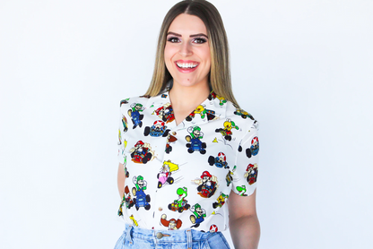 Mario Kart Button Up Shirt