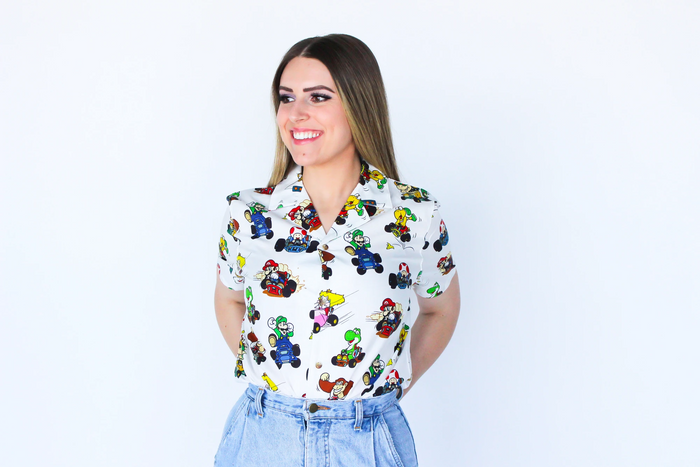 Mario Kart Button Up Shirt