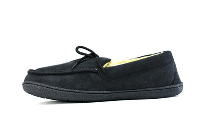 Men's Bow Faux Fur Lined Slippers Black - foxberryparkproducts