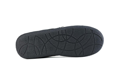 Men's Bow Faux Fur Lined Slippers Black - foxberryparkproducts