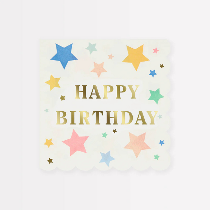 Meri Meri Happy Birthday Stars Small Napkins