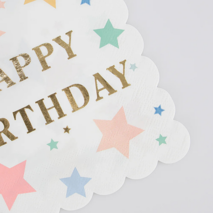 Meri Meri Happy Birthday Stars Small Napkins