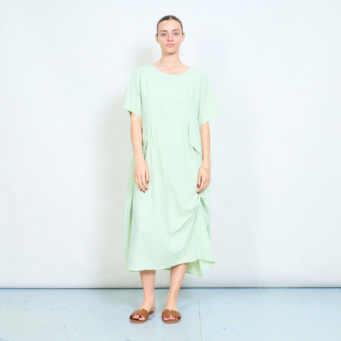 Minimal loose fit short sleeve midi dress wholesale