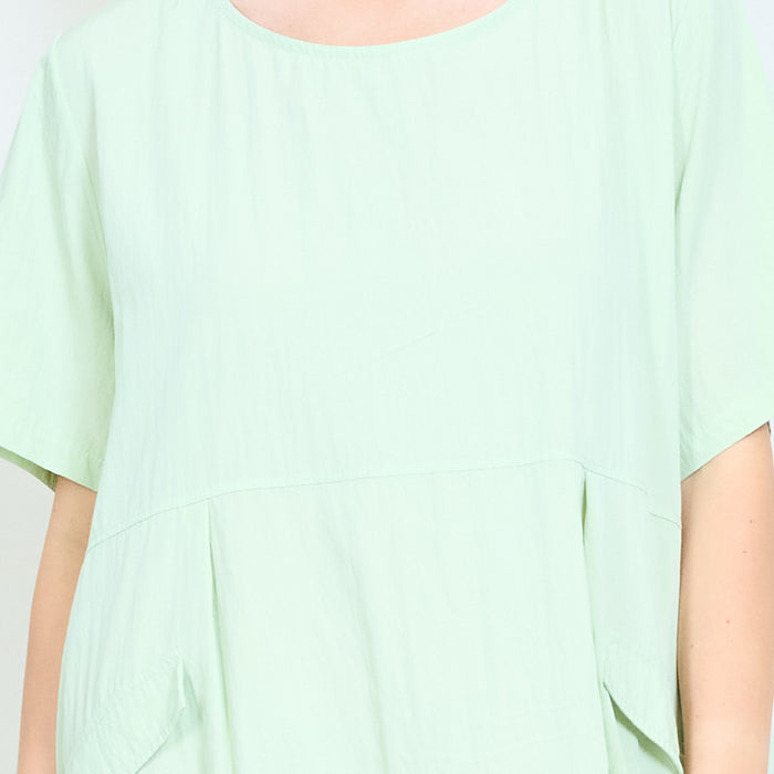 Minimal loose fit short sleeve midi dress wholesale